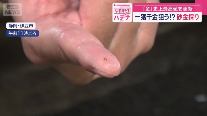 小さい砂金が