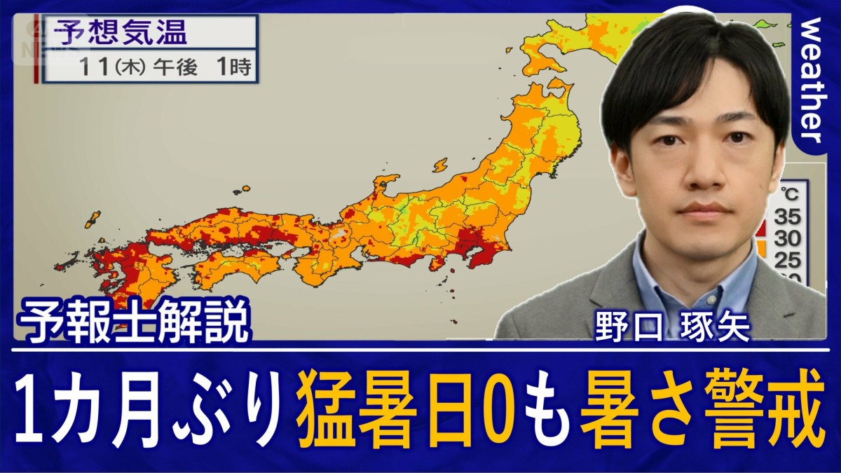 1カ月ぶり猛暑日0も東京の暑さ指数は危険レベル　暑さまだまだ警戒
