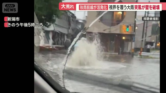 新潟県の広い範囲に大雨