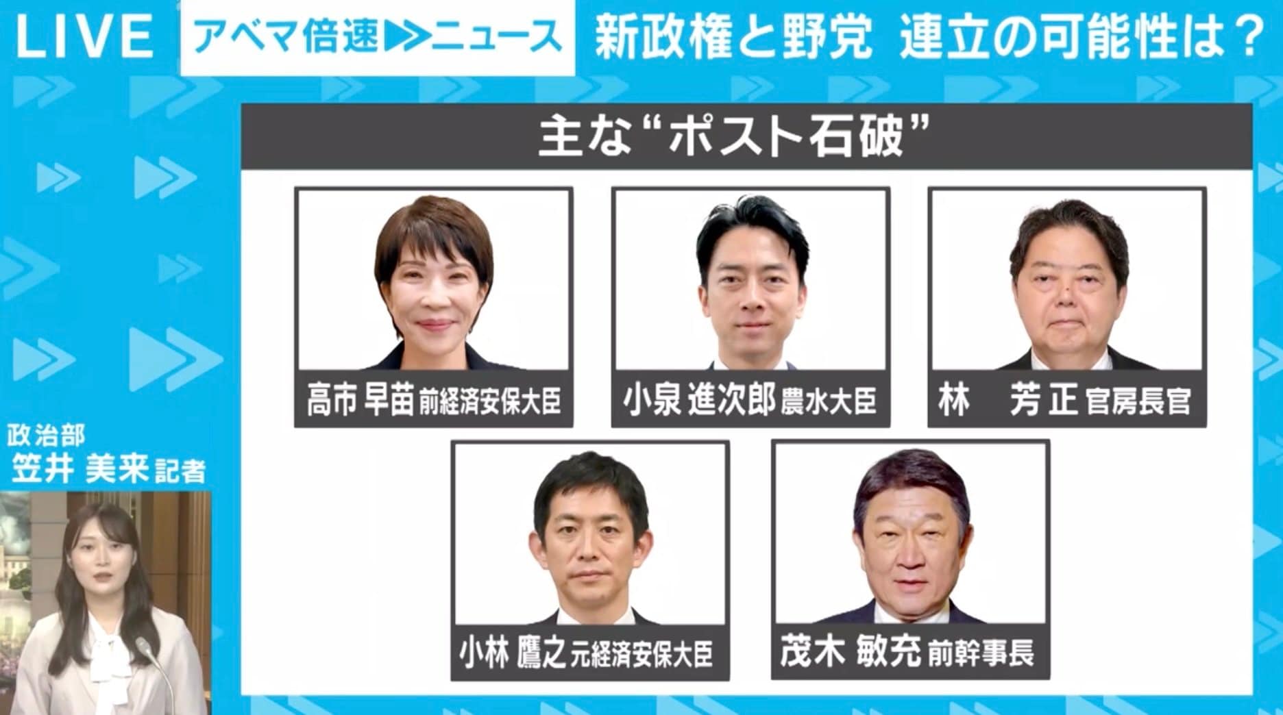 新総裁で連立どうなる？ 政治記者「各党受け身」「維新も国民民主も自分たちを安売りせず、価値を最大限高めた上で…」水面下で起きていることを分析
