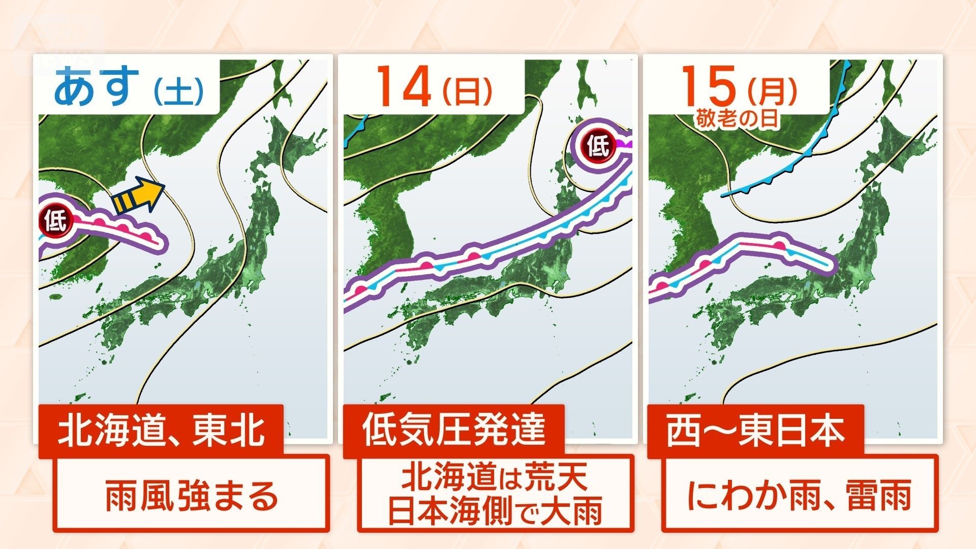 3連休の天気図