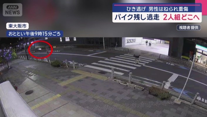 信号のない横断歩道を歩く男性