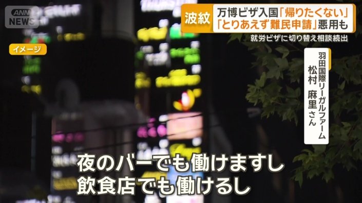 「とりあえず『難民申請しよう』みたいな感じの人もいる」