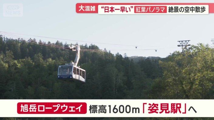 標高1600メートルの「姿見駅」まで上るロープウェイ