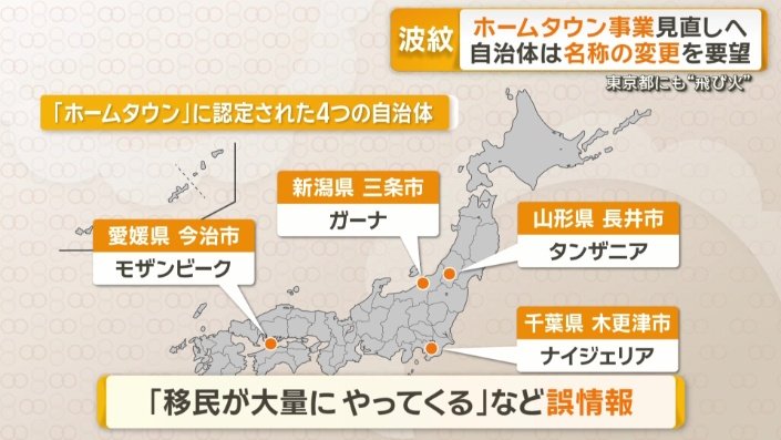 ホームタウンに認定された4つの自治体