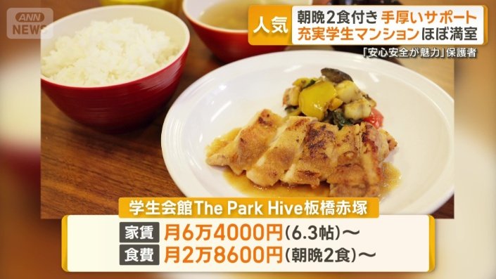 管理栄養士が監修した食事が朝晩2食付き