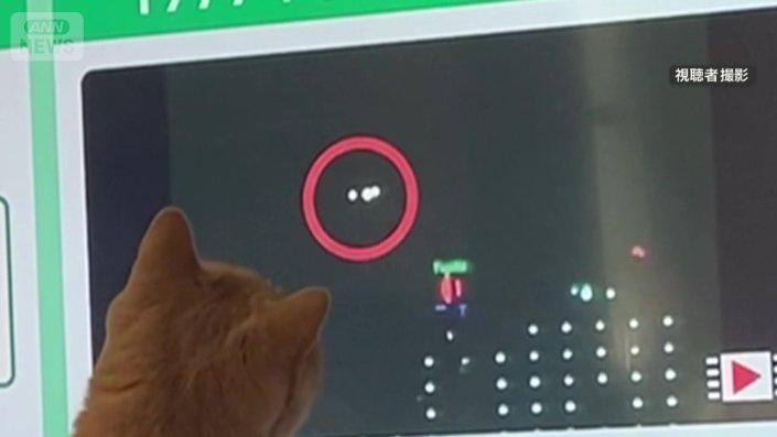 止まっているUFOの写真にも猫パンチ