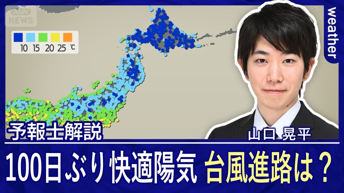 関東100日ぶり快適な陽気に！？　台風が今年一番の発達！進路は？