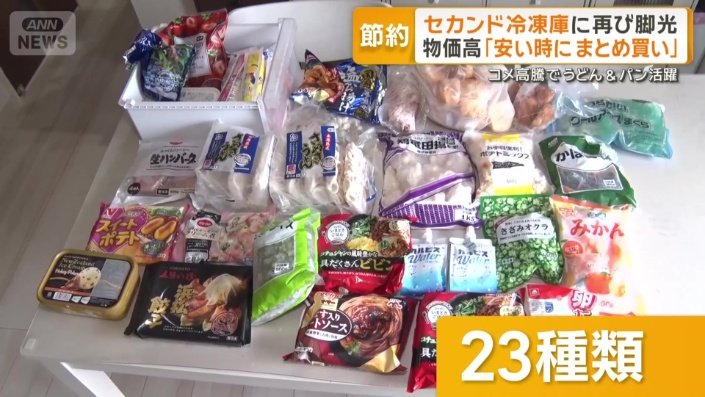 節約のために購入した23種類もの食品