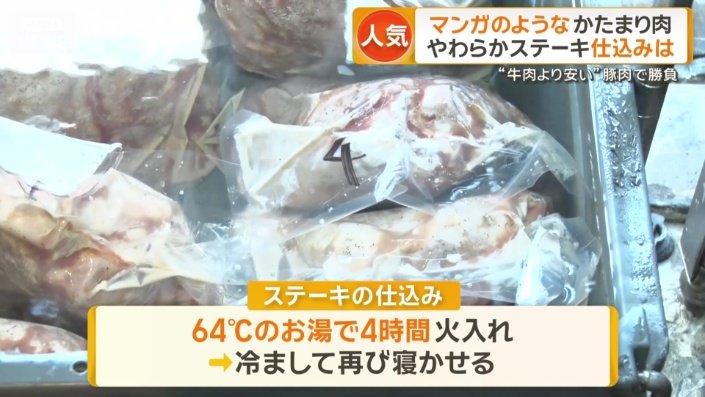 ステーキの仕込み