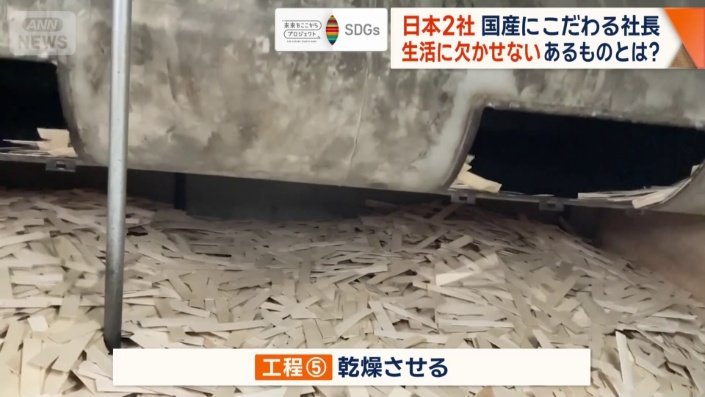 短冊状にカットし乾燥