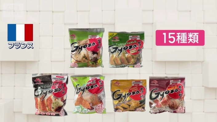 フランスでは15種類の餃子が販売