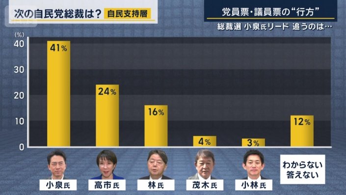 次の自民党総裁は？　自民支持層