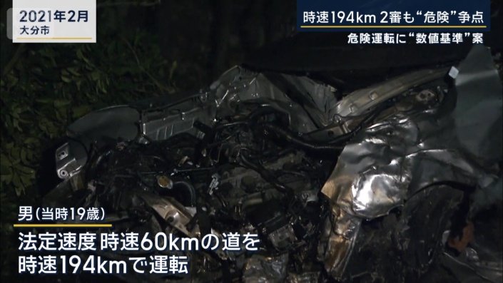 車を時速194キロで運転