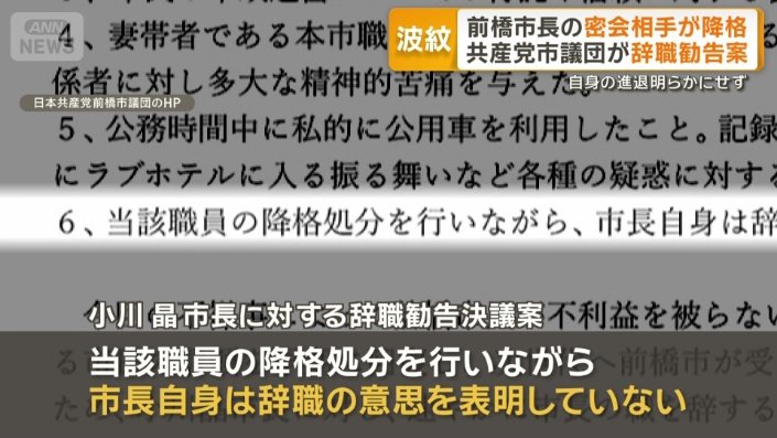 小川晶市長に対する辞職勧告決議案