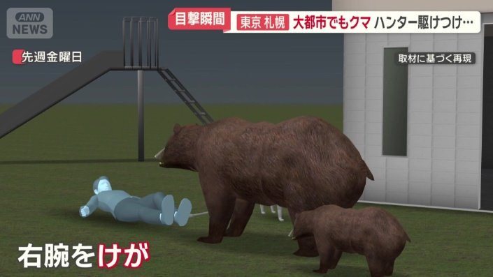 およそ2メートルのクマに襲われ、右腕にけが