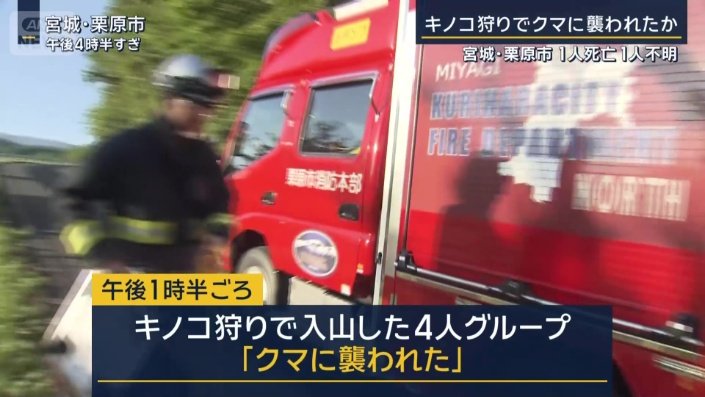 キノコ狩りで入山した4人グループ