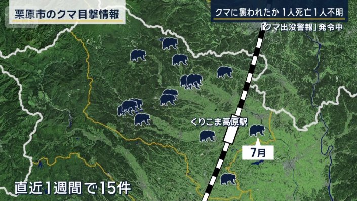 栗原市のクマ目撃情報