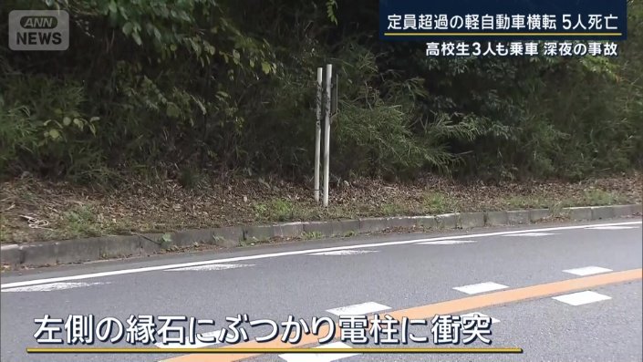 電柱に衝突