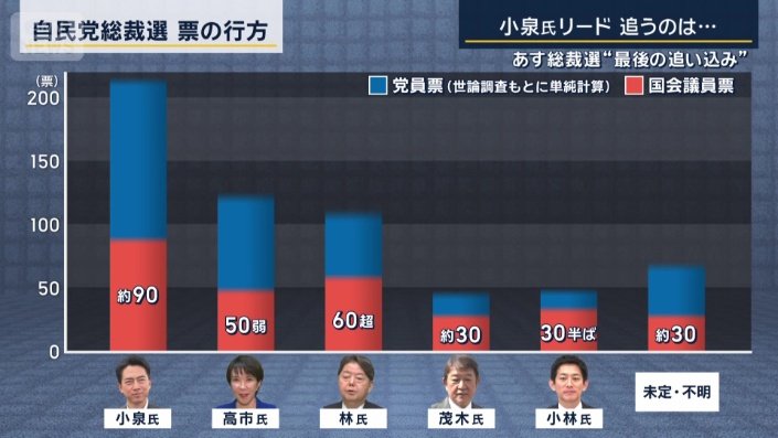 自民党総裁選　票の行方