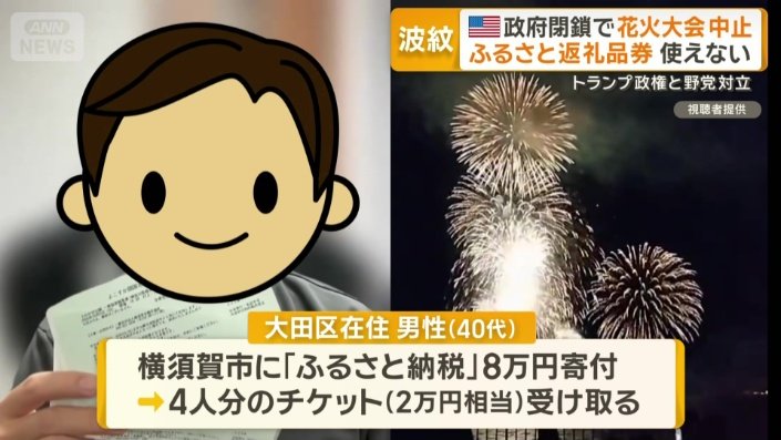 ふるさと納税で8万円を寄付し4人分のチケットを受け取っていた男性