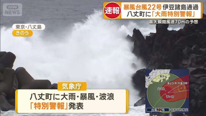 他の6つの村にも、暴風・波浪の特別警報を発表