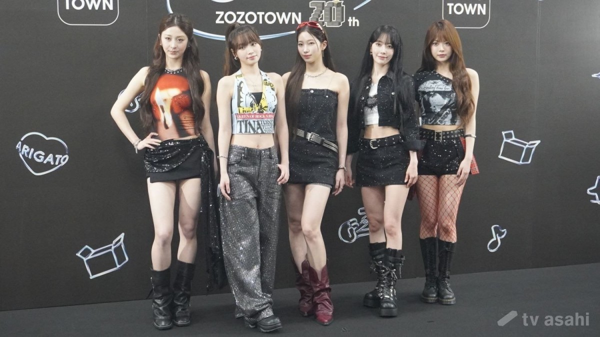 【エンタメ取材現場】「LE SSERAFIM」のKIM CHAEWON、SAKURA、HUH YUNJIN、KAZUHA、HONG EUNCHAE　「ZOZOFES」取材会