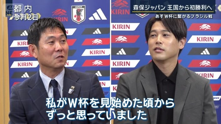 森保一監督（左）　内田篤人（右）