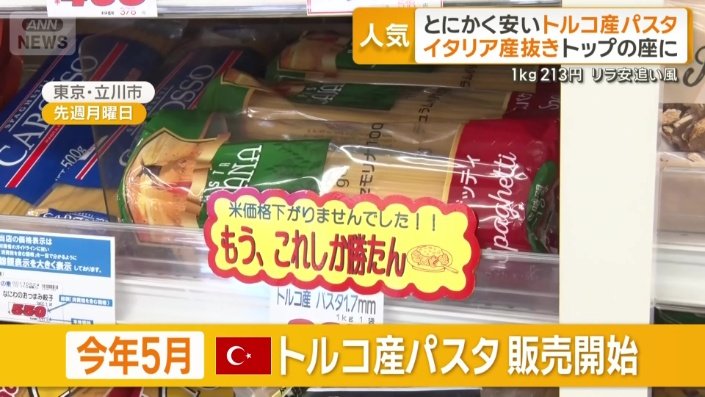 今年5月から販売開始したトルコ産パスタ