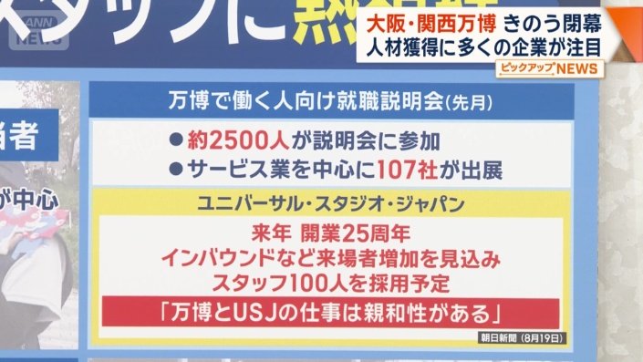 採用に力を入れるユニバーサル・スタジオ・ジャパン