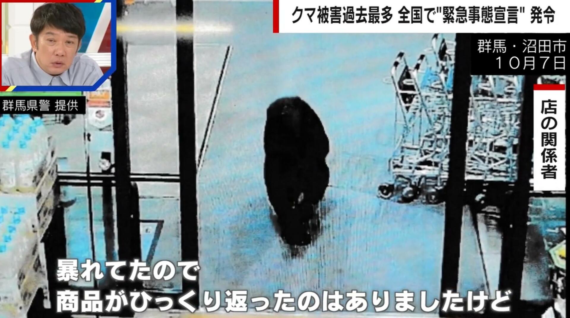 スーパー店内にクマが侵入…70代男性が病院に搬送される事態に「出られなくて暴れていたような感じ」