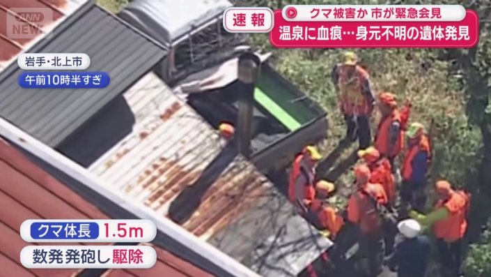 遺体のすぐ近くにはクマ