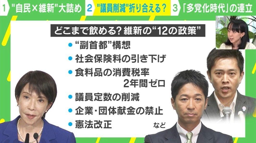 どこまで飲める?維新の“12の政策”