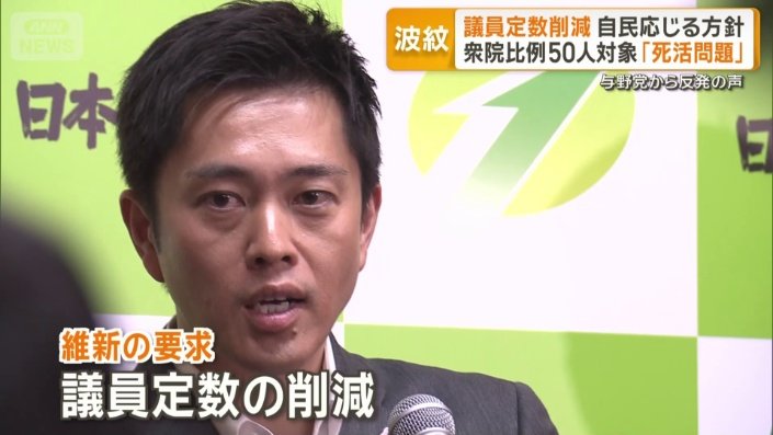 維新の要求「議員定数の削減」