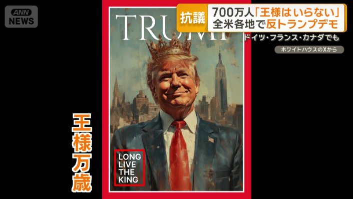 「王様万歳」と描かれた肖像画