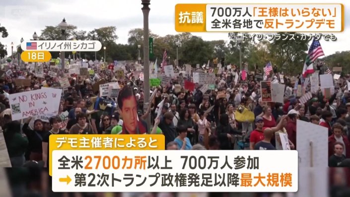 デモは全米2700カ所以上で700万人が参加
