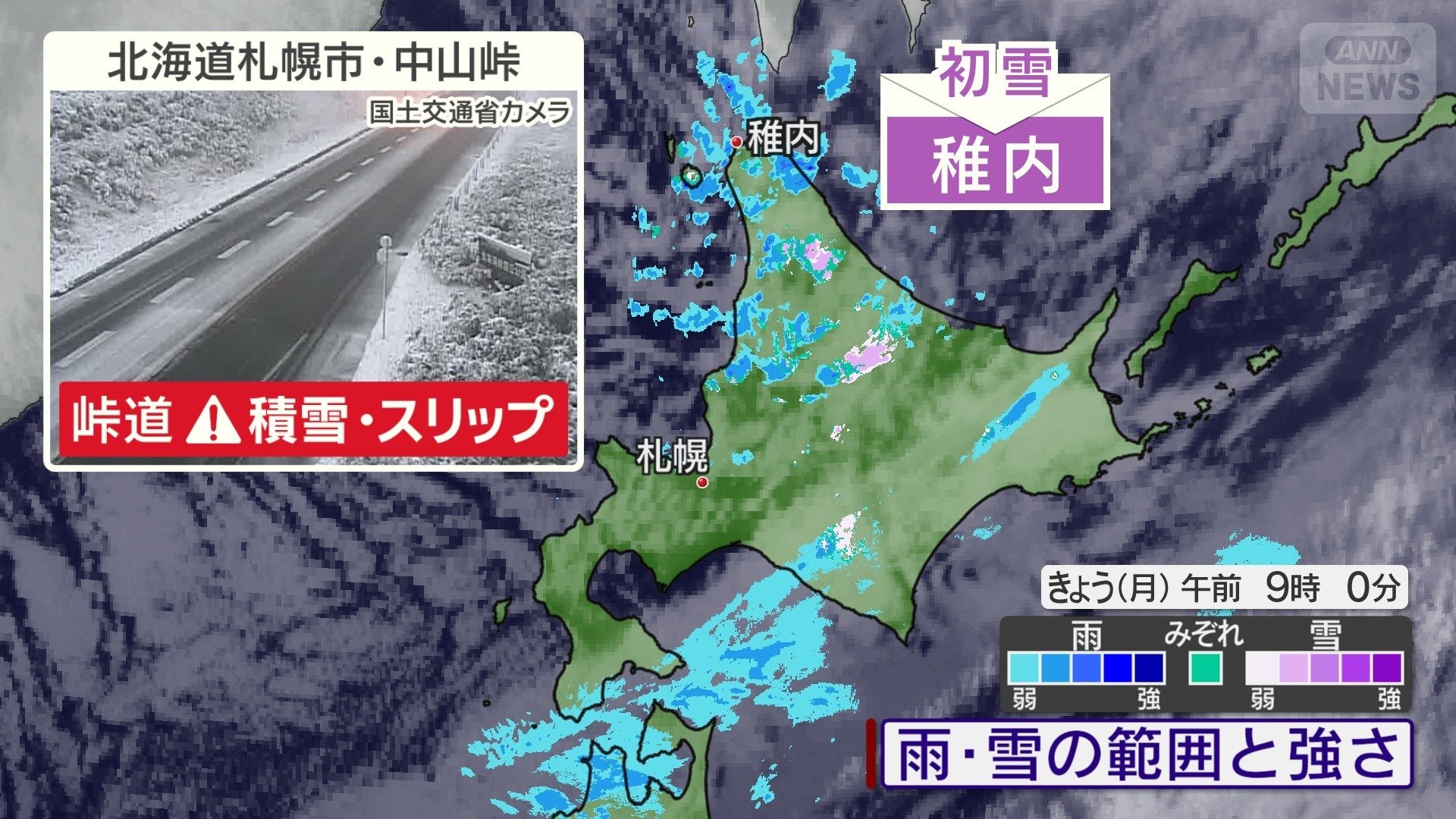 北海道では雪