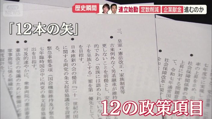 「12本の矢」と称した12の政策項目