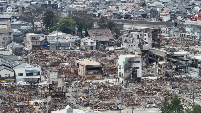 火災によって燃えてしまった輪島朝市