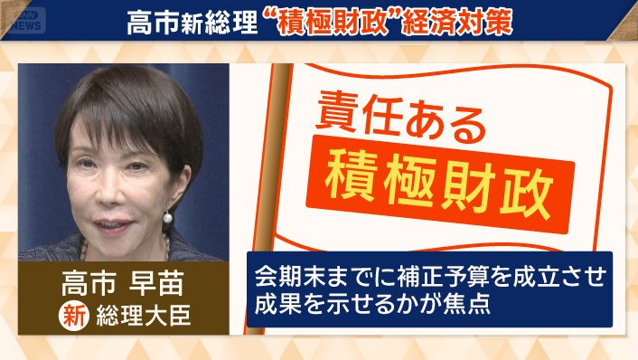高市新総理の“積極財政”経済対策
