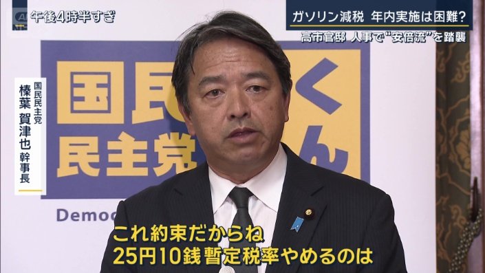 国民民主党　榛葉賀津也幹事長