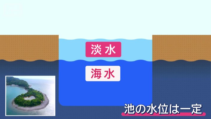 雨が降らない時は海水が増えて、水位を一定に保っている可能性