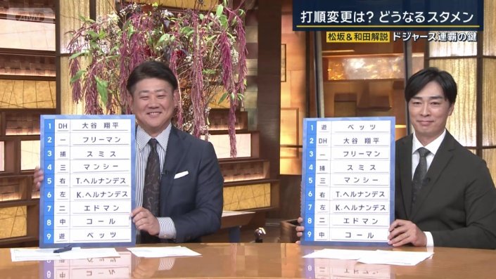 和田毅と松坂大輔の予想スタメン