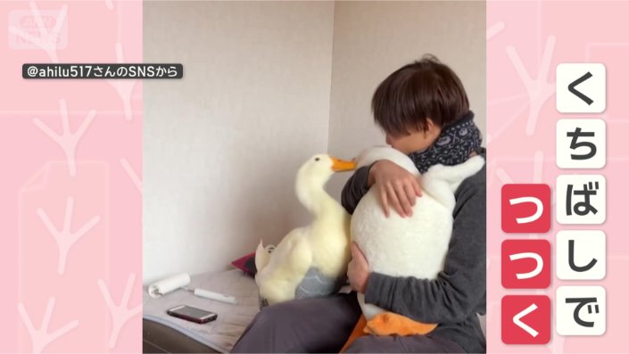 くちばしでつつく