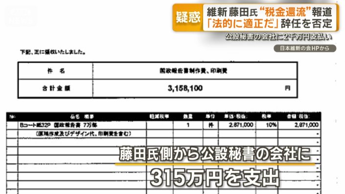 公設秘書の会社に315万円を支出