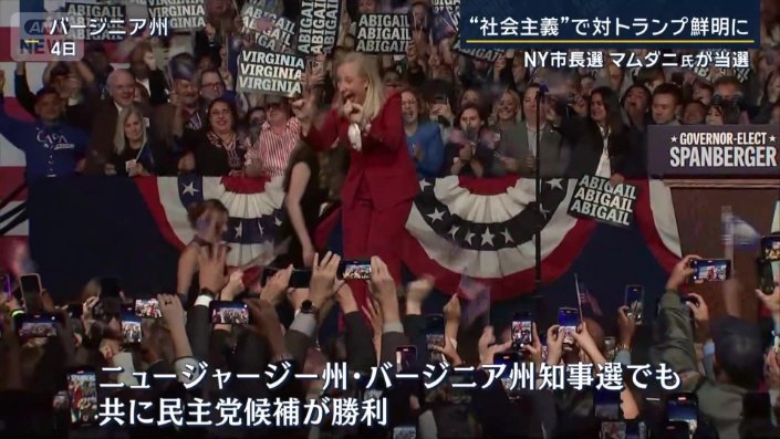 他の州の知事選でも民主党が勝利