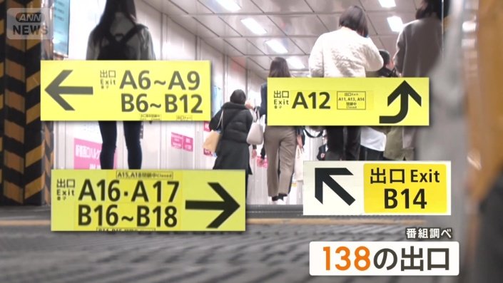 新宿駅にある多くの出口