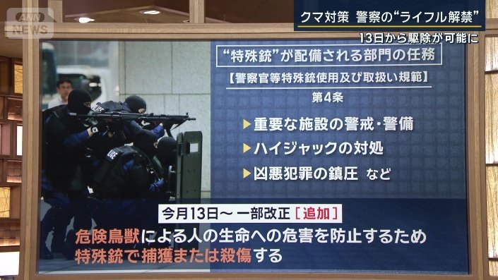 特殊銃が配備される部門が担う任務