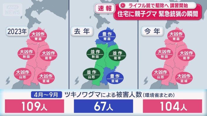 クマによる人への被害も増加