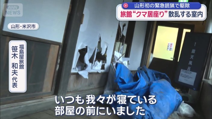 クマは、体長およそ1.2メートルの成獣